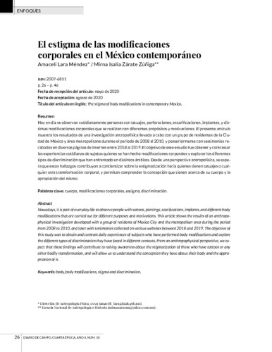 El estigma de las modificaciones corporales en el México contemporáneo