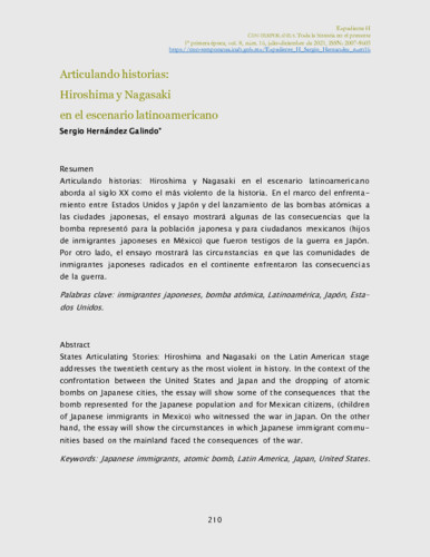 Articulando historias: Hiroshima y Nagasaki en el escenario latinoamericano
