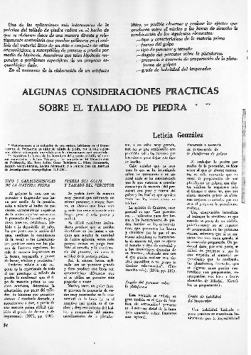 Algunas consideraciones practicas sobre el tallado de piedra