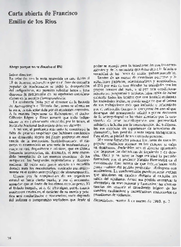 Carta abierta de Francisco Emilio de los Ríos