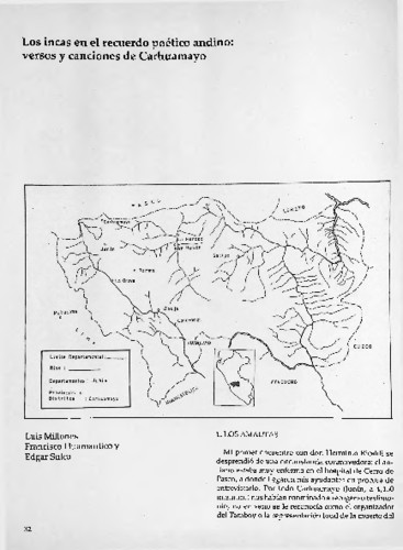 Los incas en el recuerdo poético andino: versos y canciones de Carhuamayo