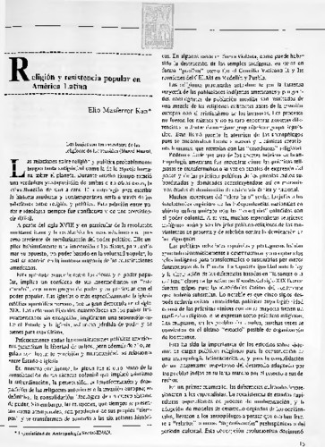 Religión y resistencia popular en América Latina