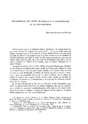 Los indígenas del norte de Oaxaca y su participación en la vida nacional.