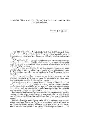 Lenguas del sur de Estados Unidos y el norte de México. Un suplemento.