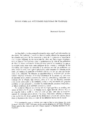 Notas sobre las actividades religiosas en Tlaxiaco.