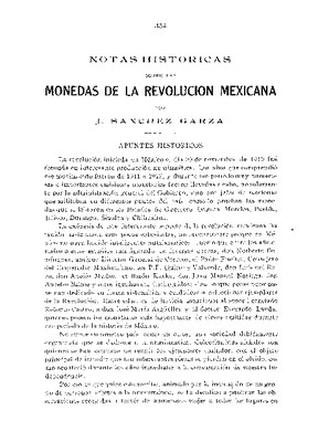 Notas históricas sobre las monedas de la Revolución Mexicana.