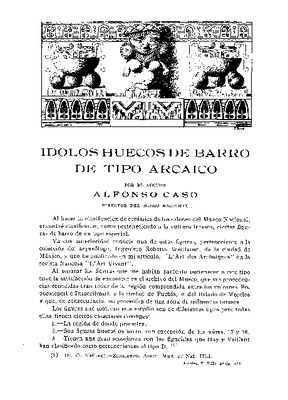 Ídolos huecos de barro de tipo arcaico.