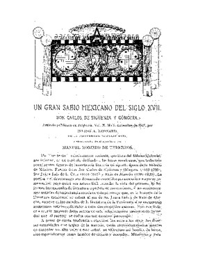 Un gran sabio mexicano del siglo XVII, don Carlos Sigüenza y Góngora.