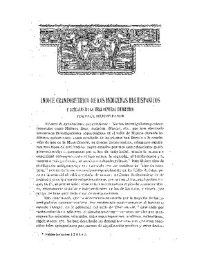 Índice craneométrico de los indígenas prehispánicos y actuales de la Mesa Central de México.