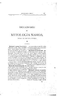 Diccionario de mitología nahoa.