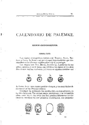 Calendario de Palemke. Signos cronográficos. Primera parte.