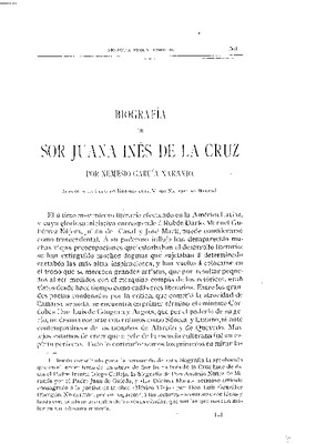 Biografía de Sor Juana Inés de la Cruz.