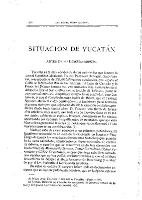 Situación de Yucatán antes de su descubrimiento.