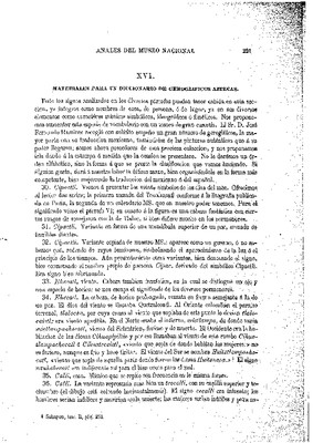 Ensayo de descifración geroglífica. XVI.- Materiales para un diccionario de geroglíficos aztecas.