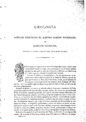 Geología.- Noticias geológicas de algunos caminos nacionales.