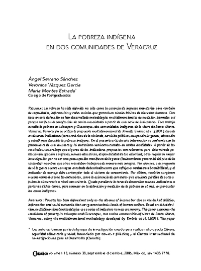 La pobreza indígena en dos comunidades de Veracruz