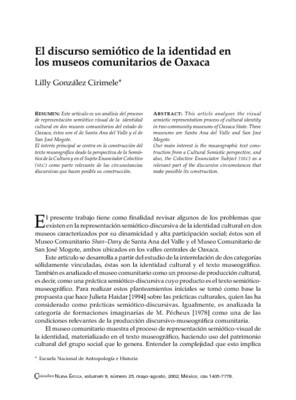 El discurso semiótico de la identidad en los museos comunitarios de Oaxaca