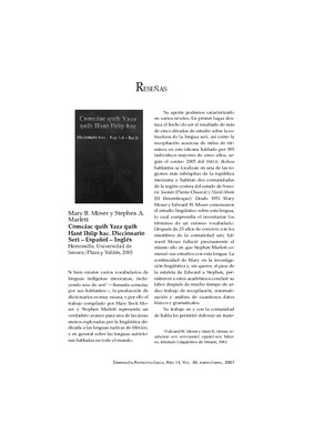 Mary B. Moser y Stephen A. Marlett Comcáac quih Yaza quih Hant Ihíip hac. Diccionario Seri – Español – Inglés Hermosillo, Universidad de Sonora/Plaza y Valdés, 2005