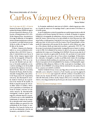 Reconocimiento a Carlos Vázquez Olvera