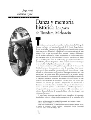 Danza y memoria  histórica. Los  pukes de Tiríndaro, Michoacán