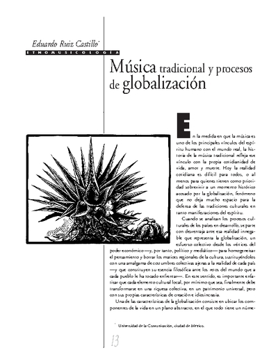 Música tradicional y procesos de globalización