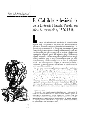 El Cabildo eclesiástico de la Diócesis Tlaxcala-Puebla, sus años de formación, 1526-1548