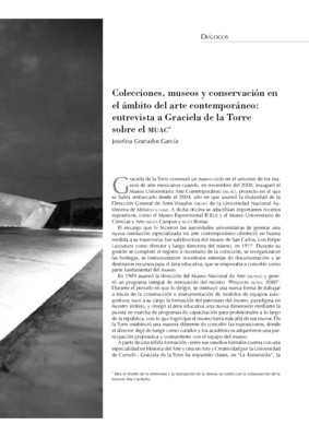 Colecciones, museos y conservación en el ámbito del arte contemporáneo: entrevista a Graciela de la Torre sobre el MUAC