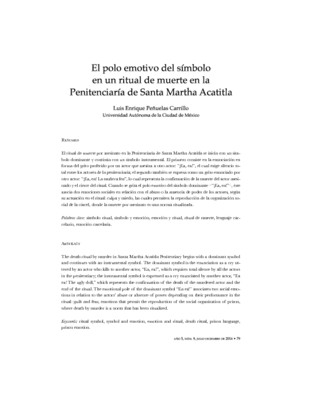 El polo emotivo del símbolo en un ritual de muerte en la Penitenciaría de Santa Martha Acatitla