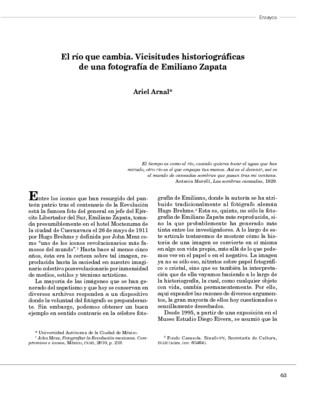 El río que cambia. Vicisitudes historiográficas de una fotografía de Emiliano Zapata