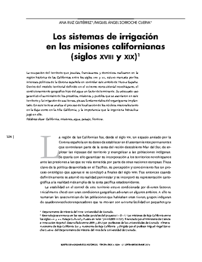 Los sistemas de irrigación en las misiones californianas (siglos XVIII y XIX)