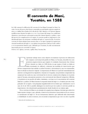 El convento de Maní, Yucatán, en 1588