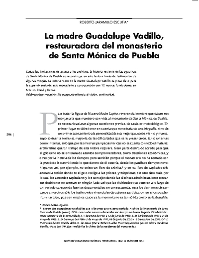 La madre Guadalupe Vadillo, restauradora del monasterio de Santa Mónica de Puebla