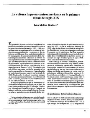 La cultura impresa centroamericana en la primera mitad del siglo XIX