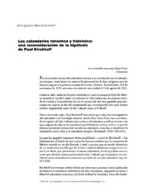 Los calendarios tenochca y tlatelolca: una reconsideración de la hipótesis de Paul Kirchhoff