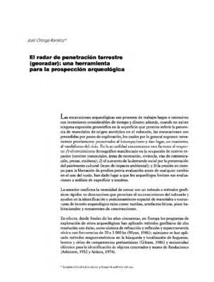 El radar de penetración terrestre (georadar): una herramienta para la prospección arqueológica