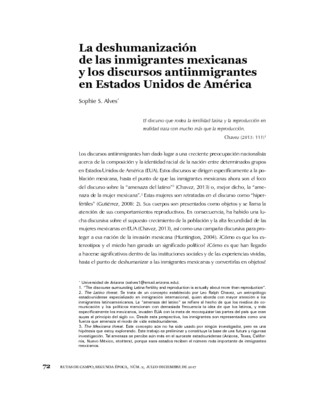 La deshumanización de las inmigrantes mexicanas y los discursos antiinmigrantes en Estados Unidos de América