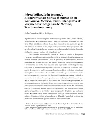 Pérez Téllez, Iván (comp.), El inframundo nahua a través de su narrativa, México, INAH (Etnografía de los pueblos indígenas de México, Testimonios), 2014