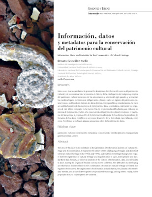 Información, datos y metadatos para la conservación del patrimonio cultural