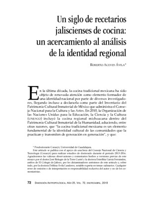 Un siglo de recetarios jaliscienses de cocina: un acercamiento al análisis de la identidad regional