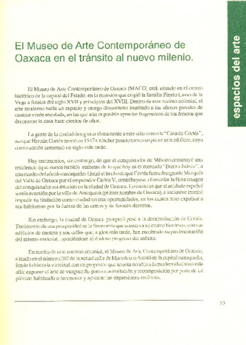 El Museo de Arte Contemporáneo de Oaxaca en el tránsito al nuevo milenio