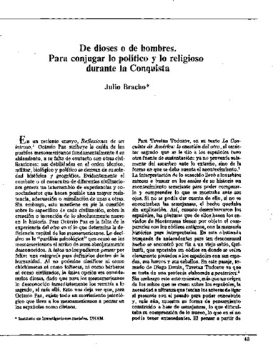 De dioses o de hombres. Para conjugar lo político y lo religioso durante la Conquista 