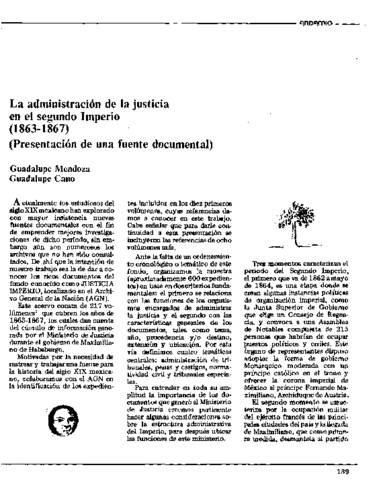 La administración de la justicia en el segundo imperio (1863-1867). Presentación de una fuente documental