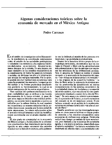 Algunas consideraciones teóricas sobre la economía de mercado en el México Antiguo