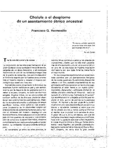 Cholula o el desplome de un asentamiento étnico ancestral