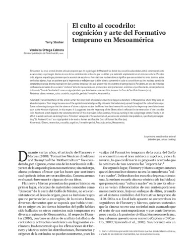 El culto al cocodrilo: cognición y arte del Formativo temprano en Mesoamérica