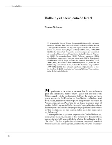 Balfour y el nacimiento de Israel