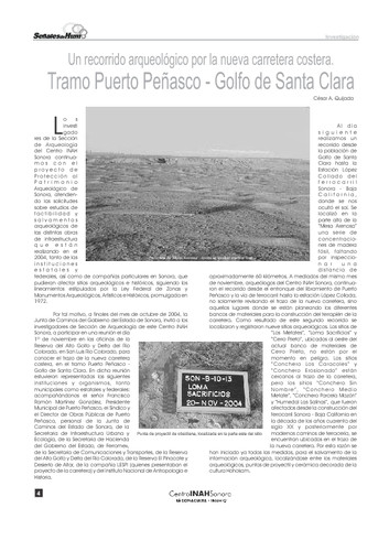Un recorrido arqueológico por la nueva carretera costera. Tramo Puerto Peñasco - Golfo de Santa Clara