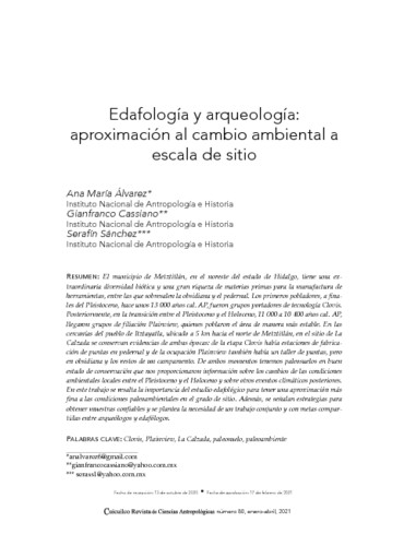 Edafología y arqueología: aproximación al cambio ambiental a escala de sitio
