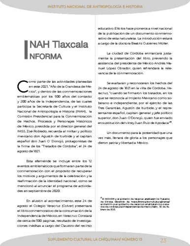 INAH Tlaxcala informa