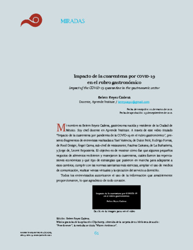 Impacto de la cuarentena por COVID-19 en el rubro gastronómico